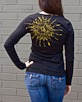 Women's Long Sleeve Black Berimbau Shirt back view