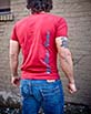 Men's Short Sleeve red Berimbau Shirt side view