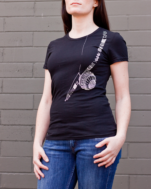 Women's Short Sleeve Black Berimbau Shirt