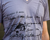 Men's Short Sleeve Grey Gunga Shirt design closeup