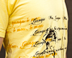 Men's Short Sleeve Yellow Gunga Shirt design closeup