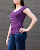 Women's Short Sleeve Purple Gunga Shirt side view