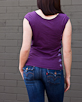 Women's Short Sleeve Purple Gunga Shirt back view