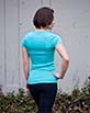 Women's Short Sleeve teal Gunga Shirt side view