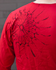 Men's Long Sleeve Red Berimbau Shirt design closeup
