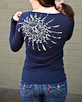 Women's Long Sleeve Navy Berimbau Shirt back view